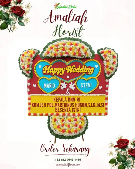 Papan Bunga Pernikahan Benjeng